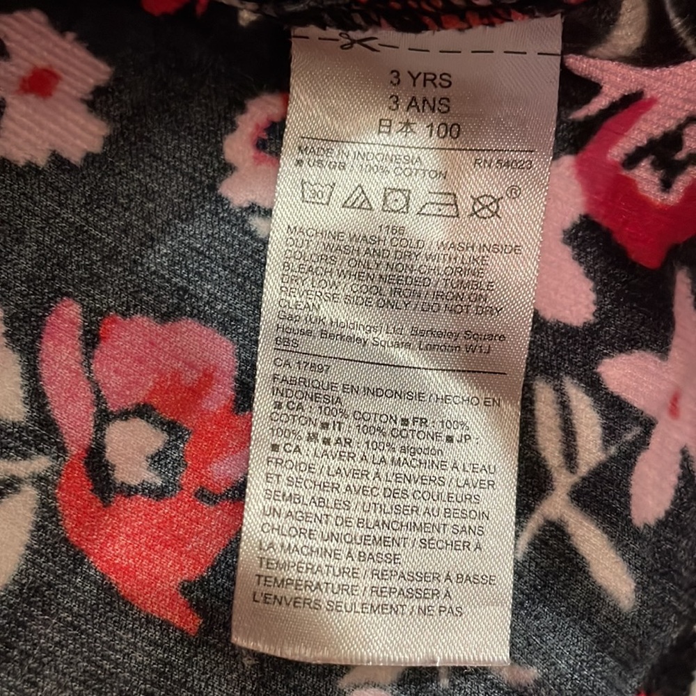 Gap Baby(3yrs) Black and Pink Poppy Corduroy Short Sleeve Dress - Size 3T - Picture 10 of 12